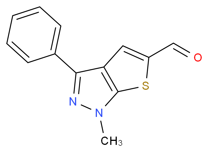 1-Methyl-3-phenyl-1H-thieno[2,3-c]pyrazole-5-carbaldehyde_分子结构_CAS_)