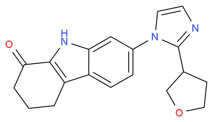 7-[2-(tetrahydrofuran-3-yl)-1H-imidazol-1-yl]-2,3,4,9-tetrahydro-1H-carbazol-1-one_分子结构_CAS_)