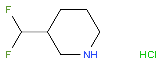 3-(difluoromethyl)piperidine hydrochloride_分子结构_CAS_1093759-69-3