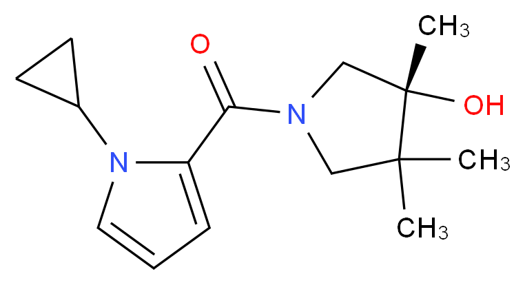 (3R)-1-[(1-cyclopropyl-1H-pyrrol-2-yl)carbonyl]-3,4,4-trimethyl-3-pyrrolidinol_分子结构_CAS_)