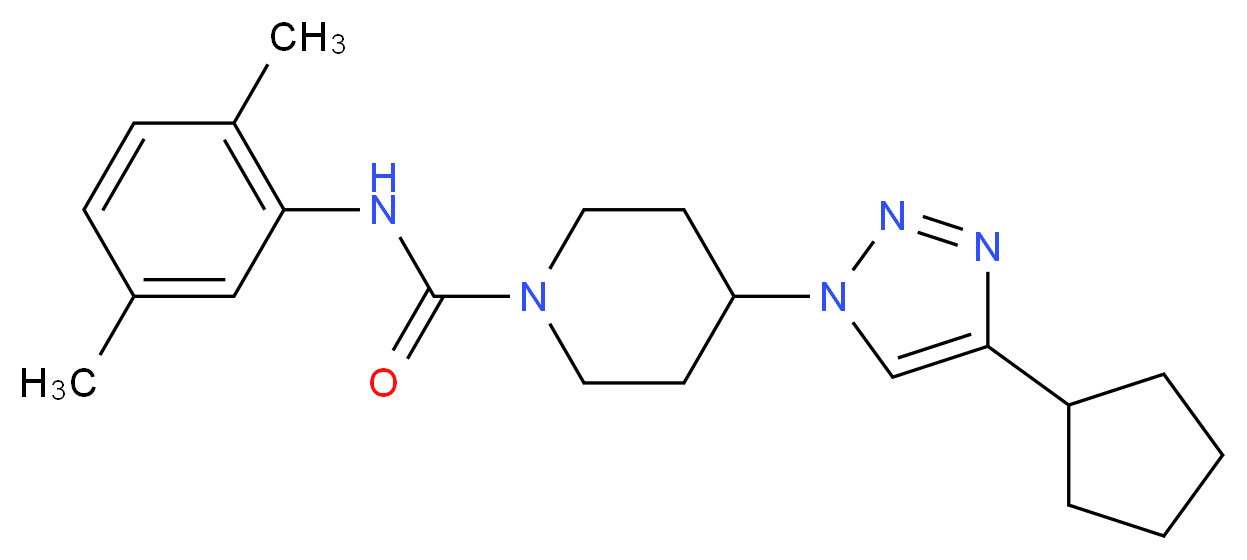 4-(4-cyclopentyl-1H-1,2,3-triazol-1-yl)-N-(2,5-dimethylphenyl)piperidine-1-carboxamide_分子结构_CAS_)