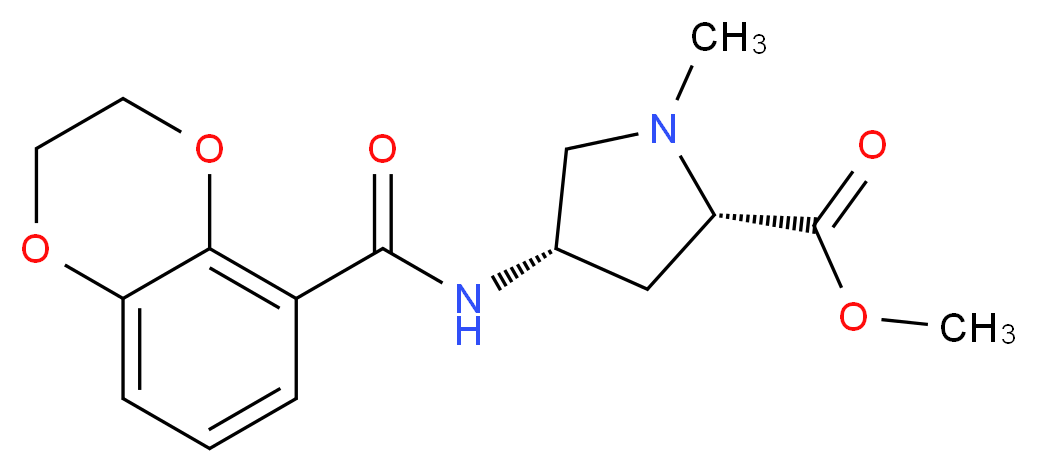 methyl (2S,4S)-4-[(2,3-dihydro-1,4-benzodioxin-5-ylcarbonyl)amino]-1-methylpyrrolidine-2-carboxylate_分子结构_CAS_)