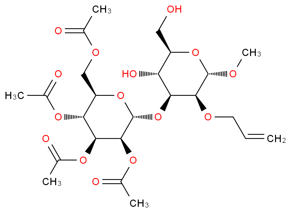 [(2R,3R,4S,5S,6R)-3,4,5-tris(acetyloxy)-6-{[(2R,3R,4S,5S,6S)-3-hydroxy-2-(hydroxymethyl)-6-methoxy-5-(prop-2-en-1-yloxy)oxan-4-yl]oxy}oxan-2-yl]methyl acetate_分子结构_CAS_81555-75-1