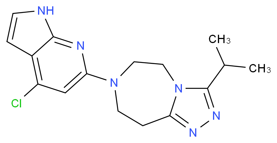 7-(4-chloro-1H-pyrrolo[2,3-b]pyridin-6-yl)-3-isopropyl-6,7,8,9-tetrahydro-5H-[1,2,4]triazolo[4,3-d][1,4]diazepine_分子结构_CAS_)