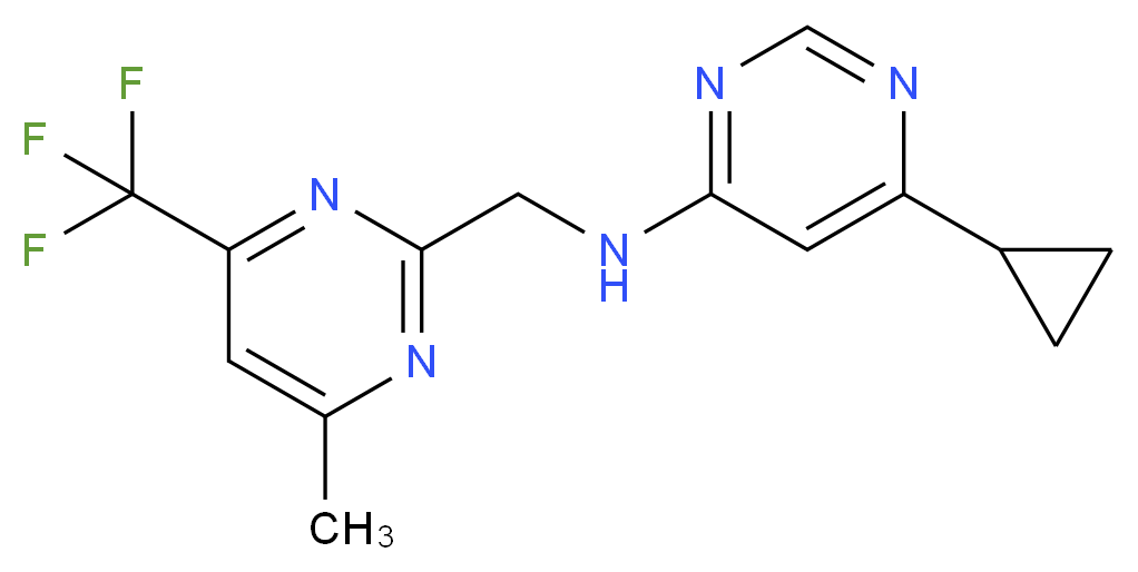 6-cyclopropyl-N-{[4-methyl-6-(trifluoromethyl)pyrimidin-2-yl]methyl}pyrimidin-4-amine_分子结构_CAS_)