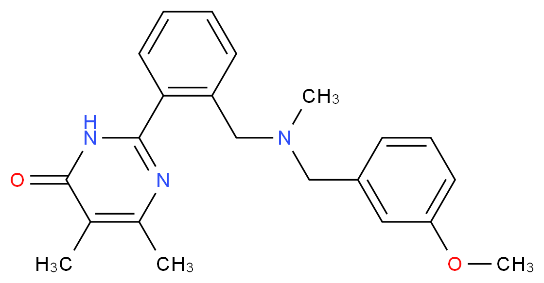 2-(2-{[(3-methoxybenzyl)(methyl)amino]methyl}phenyl)-5,6-dimethylpyrimidin-4(3H)-one_分子结构_CAS_)