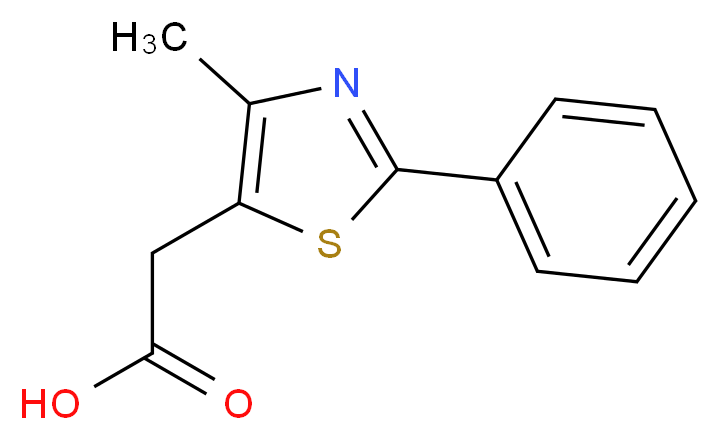 (4-methyl-2-phenyl-1,3-thiazol-5-yl)acetic acid_分子结构_CAS_34272-67-8)