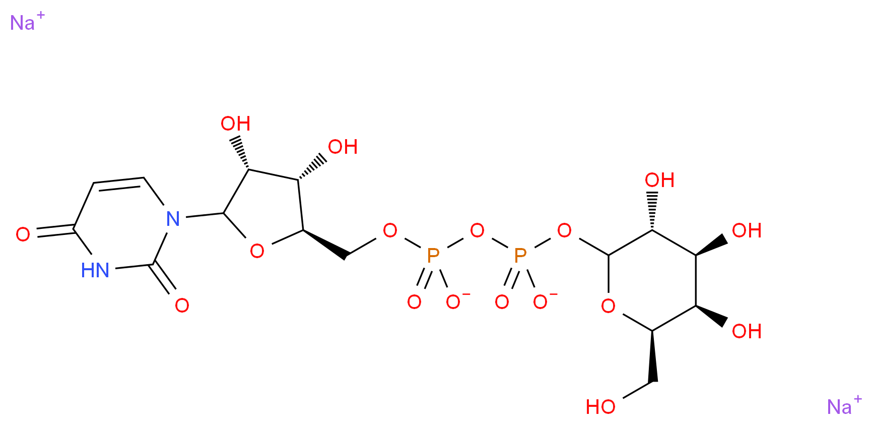 Uridine 5′-diphosphogalactose disodium salt_分子结构_CAS_137868-52-1)