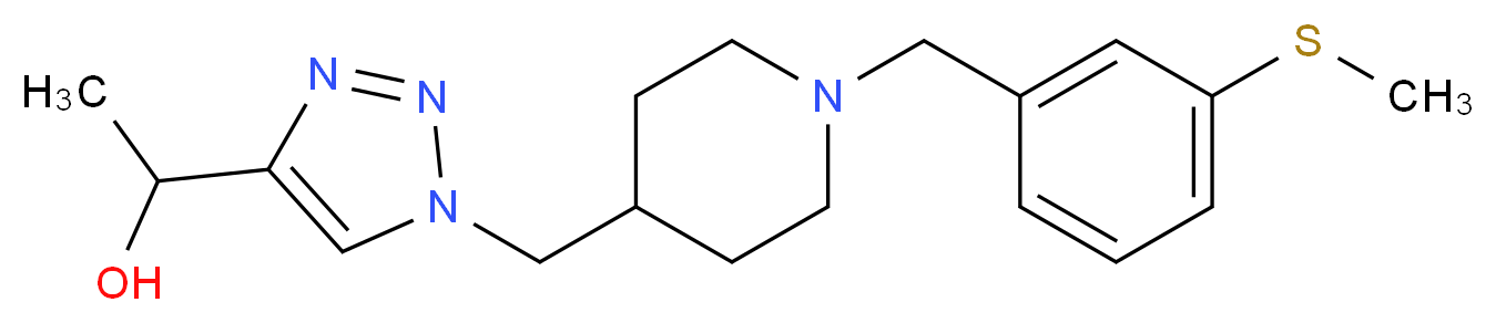 1-[1-({1-[3-(methylthio)benzyl]-4-piperidinyl}methyl)-1H-1,2,3-triazol-4-yl]ethanol_分子结构_CAS_)