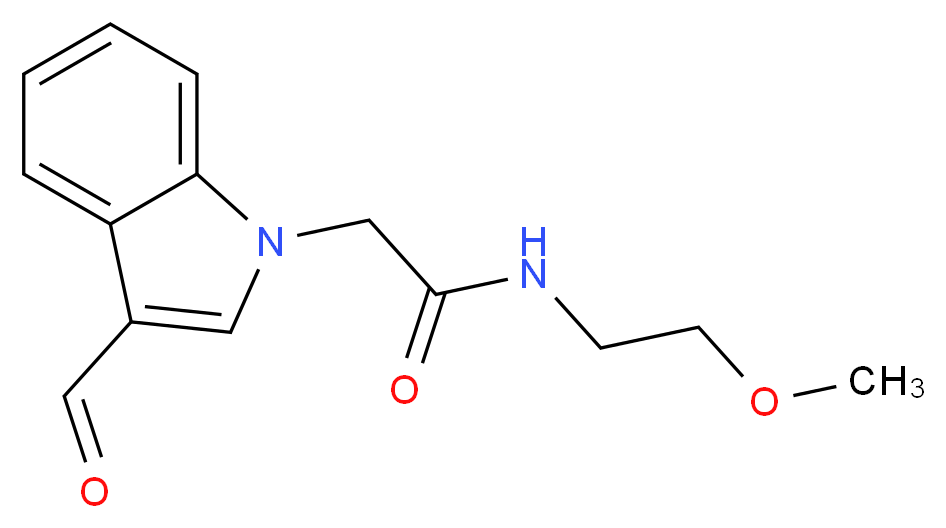 2-(3-formyl-1H-indol-1-yl)-N-(2-methoxyethyl)acetamide_分子结构_CAS_347319-85-1