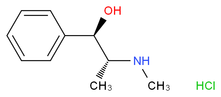 (1R,2R)-2-(methylamino)-1-phenylpropan-1-ol hydrochloride_分子结构_CAS_345-78-8