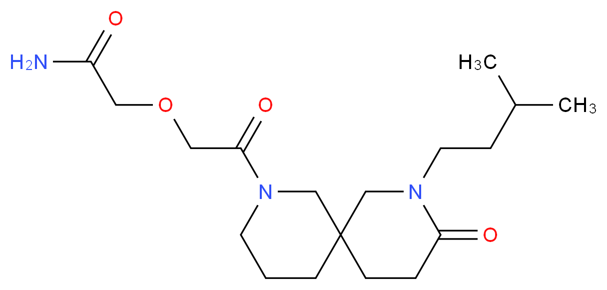 2-{2-[8-(3-methylbutyl)-9-oxo-2,8-diazaspiro[5.5]undec-2-yl]-2-oxoethoxy}acetamide_分子结构_CAS_)