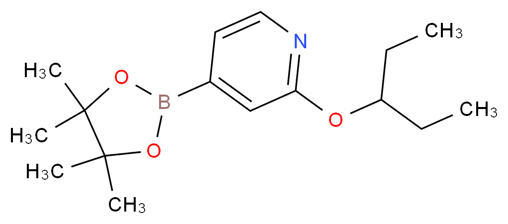 2-(pentan-3-yloxy)-4-(tetramethyl-1,3,2-dioxaborolan-2-yl)pyridine_分子结构_CAS_1346707-93-4