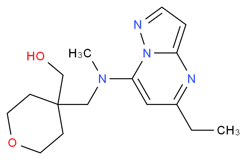 (4-{[(5-ethylpyrazolo[1,5-a]pyrimidin-7-yl)(methyl)amino]methyl}tetrahydro-2H-pyran-4-yl)methanol_分子结构_CAS_)