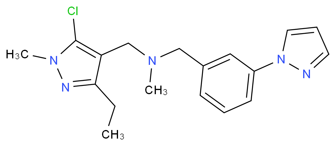 1-(5-chloro-3-ethyl-1-methyl-1H-pyrazol-4-yl)-N-methyl-N-[3-(1H-pyrazol-1-yl)benzyl]methanamine_分子结构_CAS_)