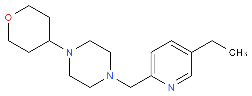 1-[(5-ethylpyridin-2-yl)methyl]-4-(tetrahydro-2H-pyran-4-yl)piperazine_分子结构_CAS_)
