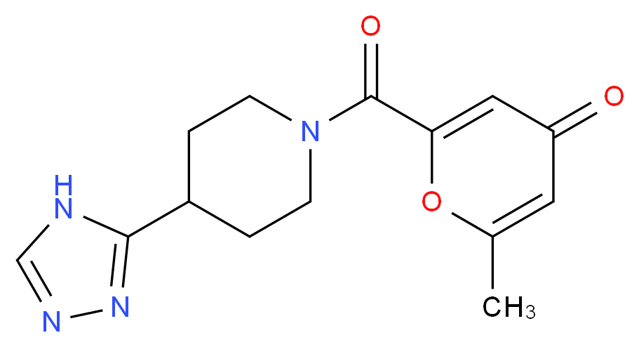 2-methyl-6-{[4-(4H-1,2,4-triazol-3-yl)piperidin-1-yl]carbonyl}-4H-pyran-4-one_分子结构_CAS_)