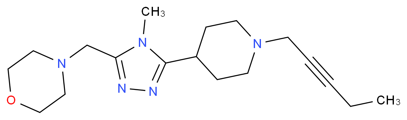 4-{[4-methyl-5-(1-pent-2-yn-1-ylpiperidin-4-yl)-4H-1,2,4-triazol-3-yl]methyl}morpholine_分子结构_CAS_)