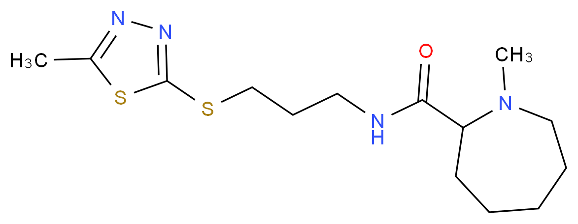 1-methyl-N-{3-[(5-methyl-1,3,4-thiadiazol-2-yl)thio]propyl}-2-azepanecarboxamide_分子结构_CAS_)