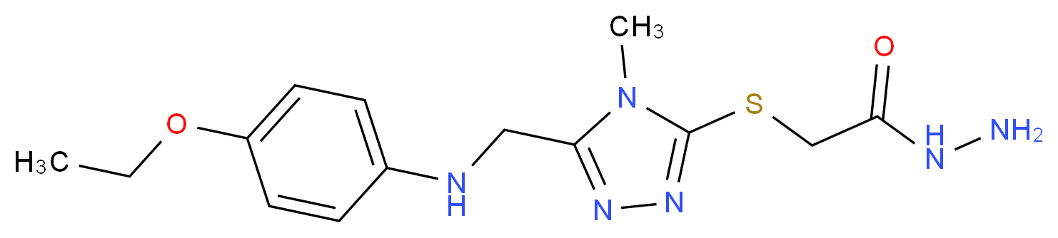 2-[(5-{[(4-Ethoxyphenyl)amino]methyl}-4-methyl-4H-1,2,4-triazol-3-yl)thio]acetohydrazide_分子结构_CAS_)