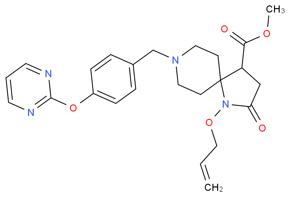 methyl 1-(allyloxy)-2-oxo-8-[4-(2-pyrimidinyloxy)benzyl]-1,8-diazaspiro[4.5]decane-4-carboxylate_分子结构_CAS_)