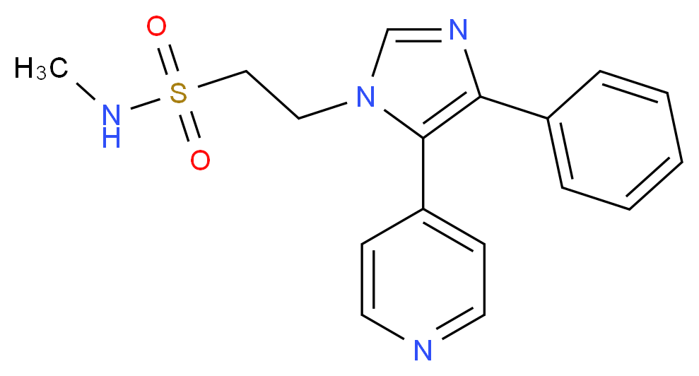 N-methyl-2-(4-phenyl-5-pyridin-4-yl-1H-imidazol-1-yl)ethanesulfonamide_分子结构_CAS_)