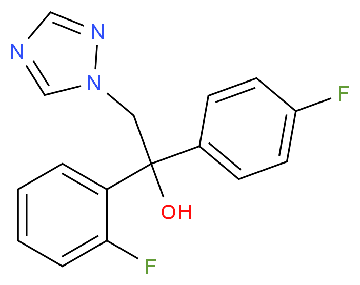 1-(2-fluorophenyl)-1-(4-fluorophenyl)-2-(1H-1,2,4-triazol-1-yl)ethan-1-ol_分子结构_CAS_76674-21-0