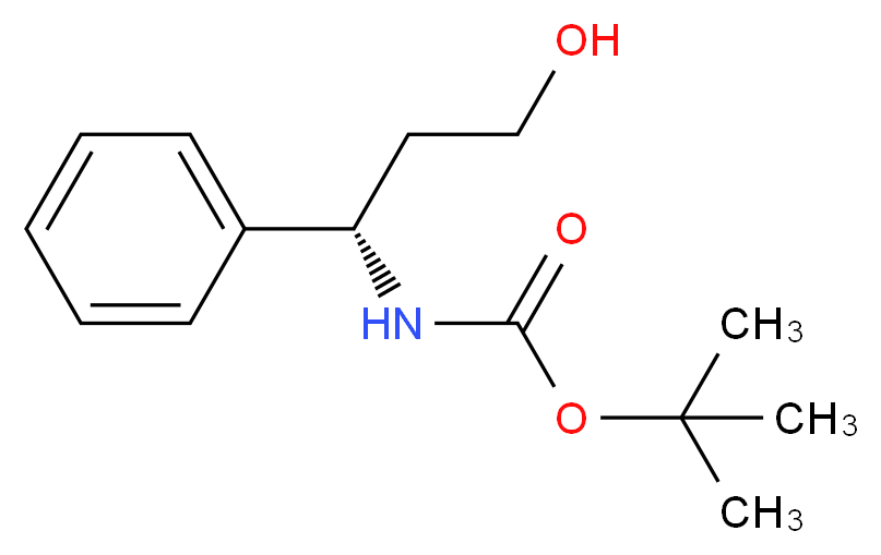 tert-butyl N-[(1S)-3-hydroxy-1-phenylpropyl]carbamate_分子结构_CAS_718611-17-7