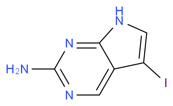 5-Iodo-7H-pyrrolo[2,3-d]pyrimidin-2-amine_分子结构_CAS_1416354-36-3)