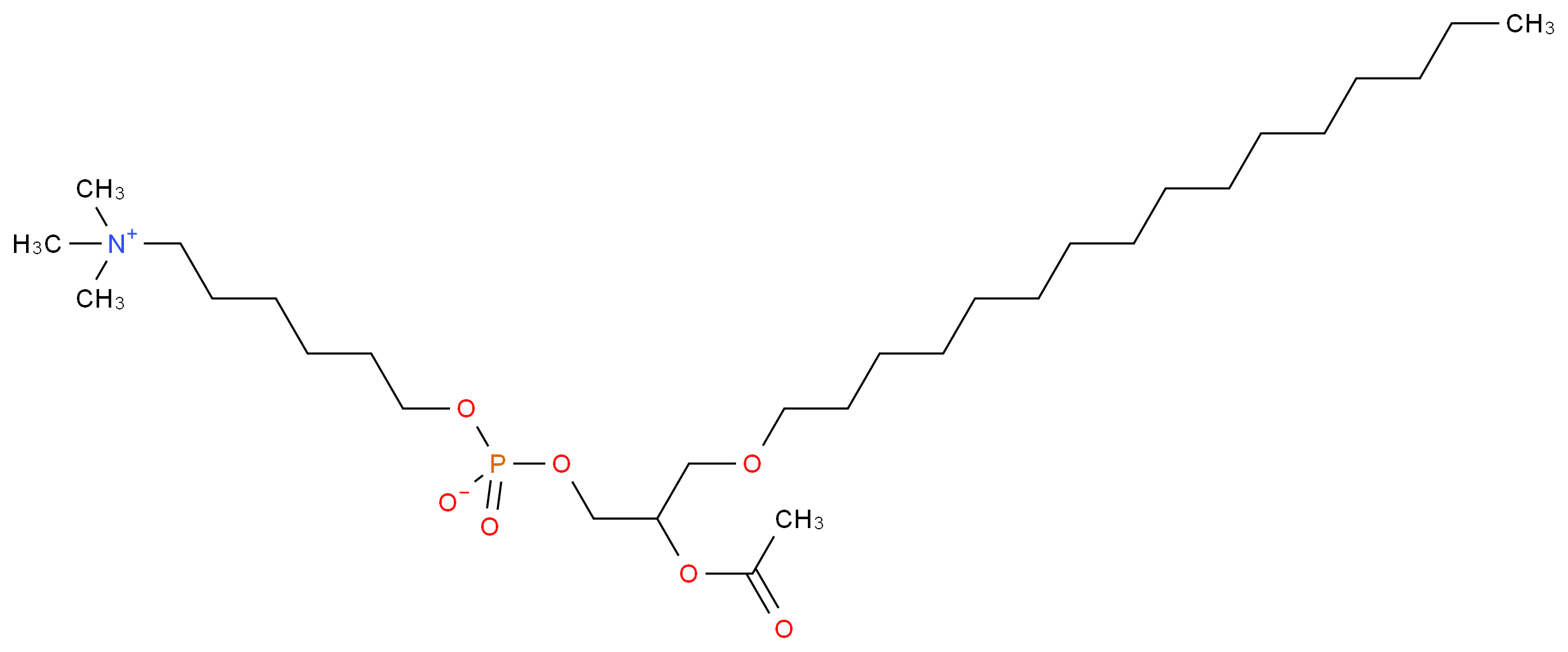 1-O-HEXADECYL-2-O-ACETYL-sn-GLYCERO-3-PHOSPHO-(N,N,N-TRIMETHYL)HEXANOLAMINE_分子结构_CAS_99103-16-9)