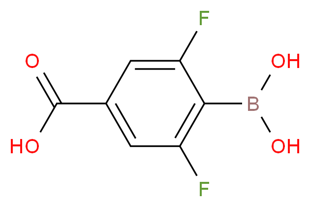 4-Borono-3,5-difluorobenzoic acid_分子结构_CAS_1031857-98-3)