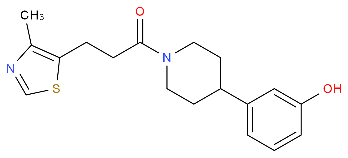 3-{1-[3-(4-methyl-1,3-thiazol-5-yl)propanoyl]piperidin-4-yl}phenol_分子结构_CAS_)