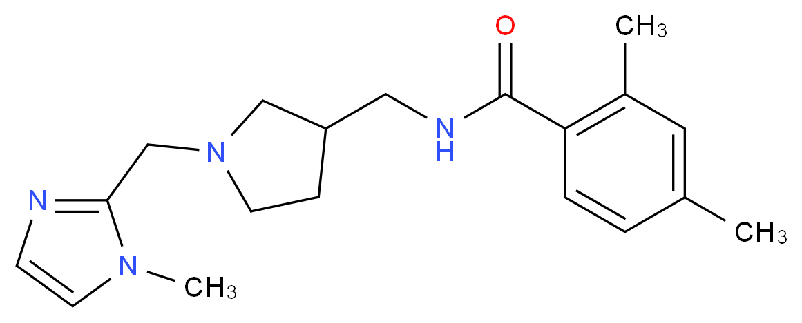 2,4-dimethyl-N-({1-[(1-methyl-1H-imidazol-2-yl)methyl]pyrrolidin-3-yl}methyl)benzamide_分子结构_CAS_)