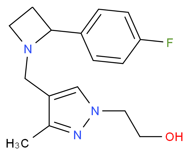 2-(4-{[2-(4-fluorophenyl)azetidin-1-yl]methyl}-3-methyl-1H-pyrazol-1-yl)ethanol_分子结构_CAS_)