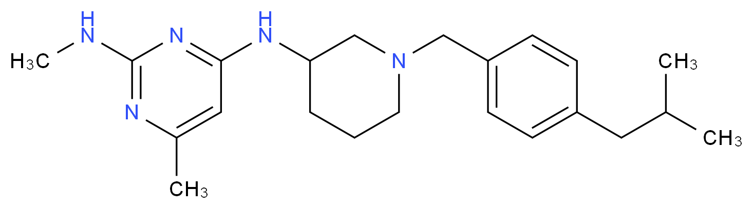 N~4~-[1-(4-isobutylbenzyl)-3-piperidinyl]-N~2~,6-dimethyl-2,4-pyrimidinediamine_分子结构_CAS_)