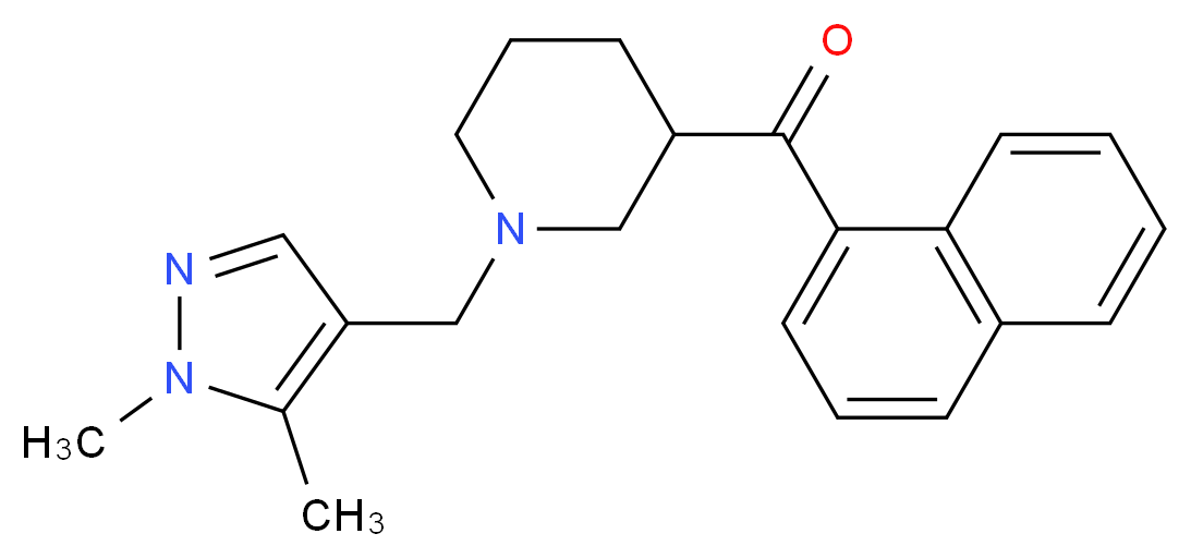 {1-[(1,5-dimethyl-1H-pyrazol-4-yl)methyl]-3-piperidinyl}(1-naphthyl)methanone_分子结构_CAS_)