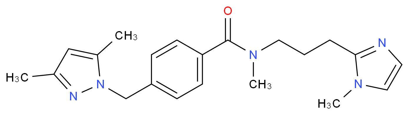 4-[(3,5-dimethyl-1H-pyrazol-1-yl)methyl]-N-methyl-N-[3-(1-methyl-1H-imidazol-2-yl)propyl]benzamide_分子结构_CAS_)