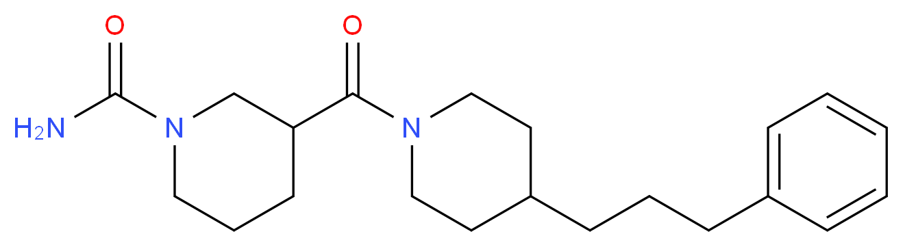 3-{[4-(3-phenylpropyl)-1-piperidinyl]carbonyl}-1-piperidinecarboxamide_分子结构_CAS_)