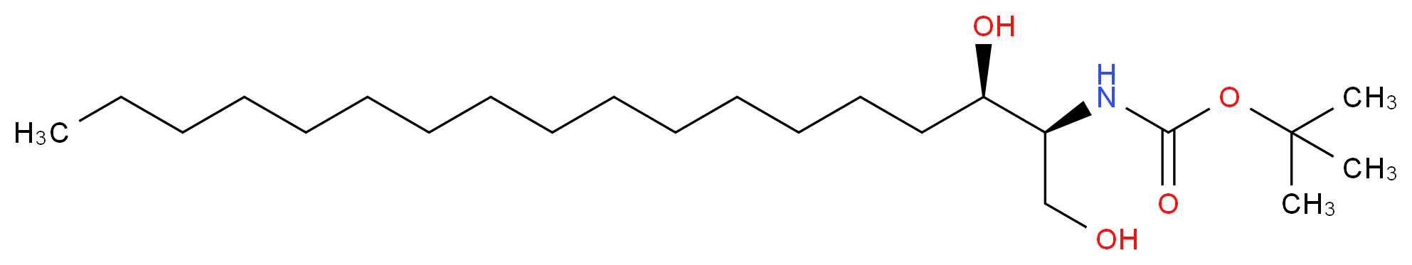 tert-butyl N-[(2S,3R)-1,3-dihydroxyoctadecan-2-yl]carbamate_分子结构_CAS_140408-14-6