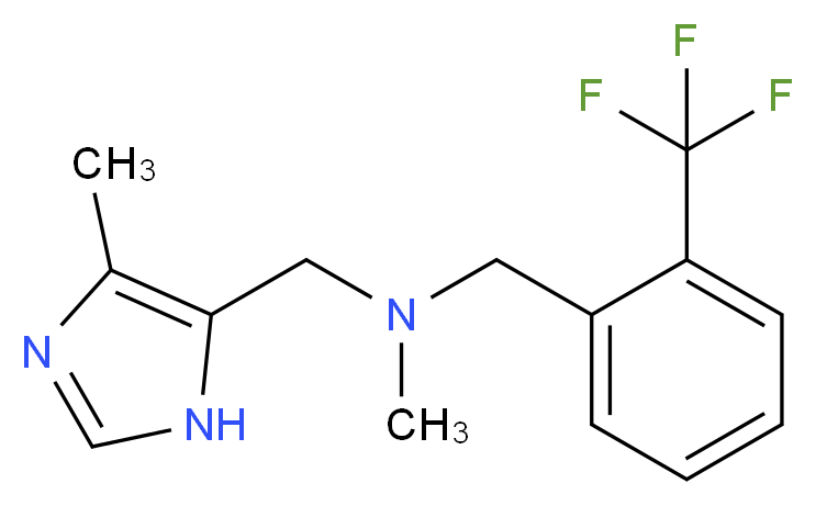 N-methyl-1-(4-methyl-1H-imidazol-5-yl)-N-[2-(trifluoromethyl)benzyl]methanamine_分子结构_CAS_)