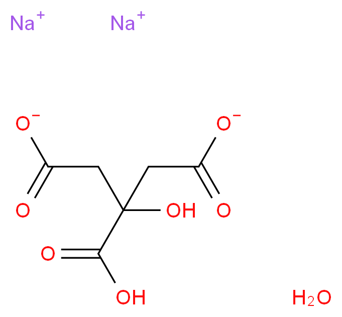 disodium 3-carboxy-3-hydroxypentanedioate hydrate_分子结构_CAS_6132-05-4