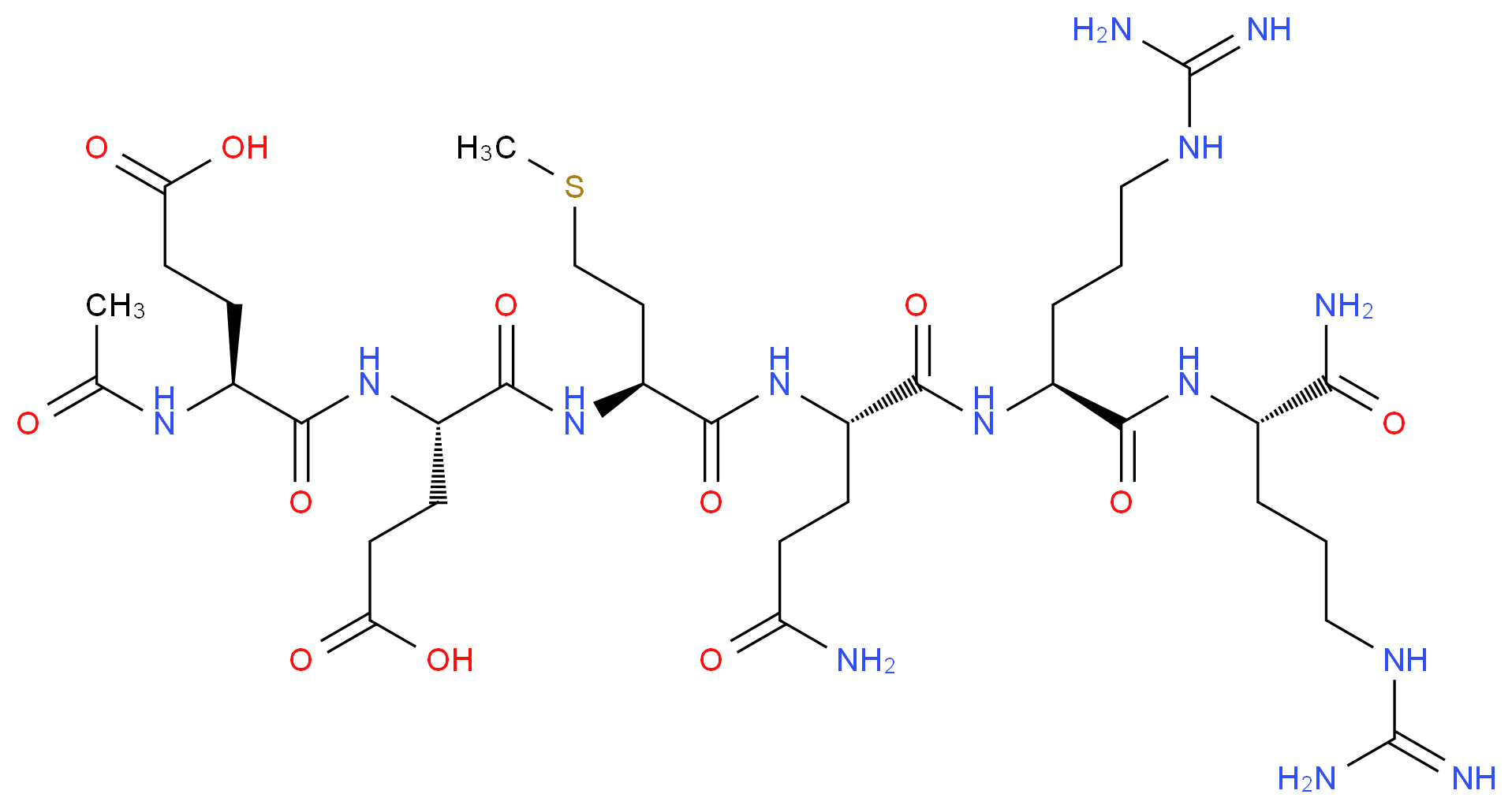 (4S)-4-{[(1S)-1-{[(1S)-1-{[(1S)-1-{[(1S)-4-carbamimidamido-1-{[(1S)-4-carbamimidamido-1-carbamoylbutyl]carbamoyl}butyl]carbamoyl}-3-carbamoylpropyl]carbamoyl}-3-(methylsulfanyl)propyl]carbamoyl}-3-carboxypropyl]carbamoyl}-4-acetamidobutanoic acid_分子结构_CAS_616204-22-9