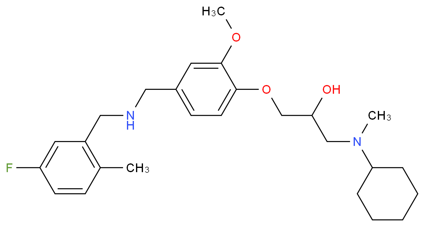 1-[cyclohexyl(methyl)amino]-3-(4-{[(5-fluoro-2-methylbenzyl)amino]methyl}-2-methoxyphenoxy)-2-propanol_分子结构_CAS_)