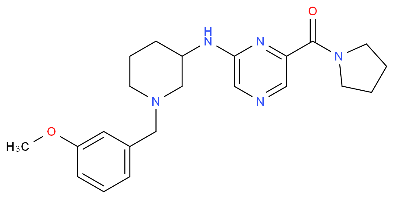 N-[1-(3-methoxybenzyl)-3-piperidinyl]-6-(1-pyrrolidinylcarbonyl)-2-pyrazinamine_分子结构_CAS_)