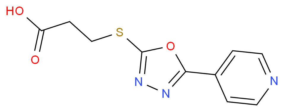3-{[5-(4-pyridinyl)-1,3,4-oxadiazol-2-yl]thio}propanoic acid_分子结构_CAS_604740-20-7)