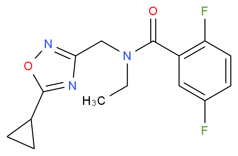 N-[(5-cyclopropyl-1,2,4-oxadiazol-3-yl)methyl]-N-ethyl-2,5-difluorobenzamide_分子结构_CAS_)