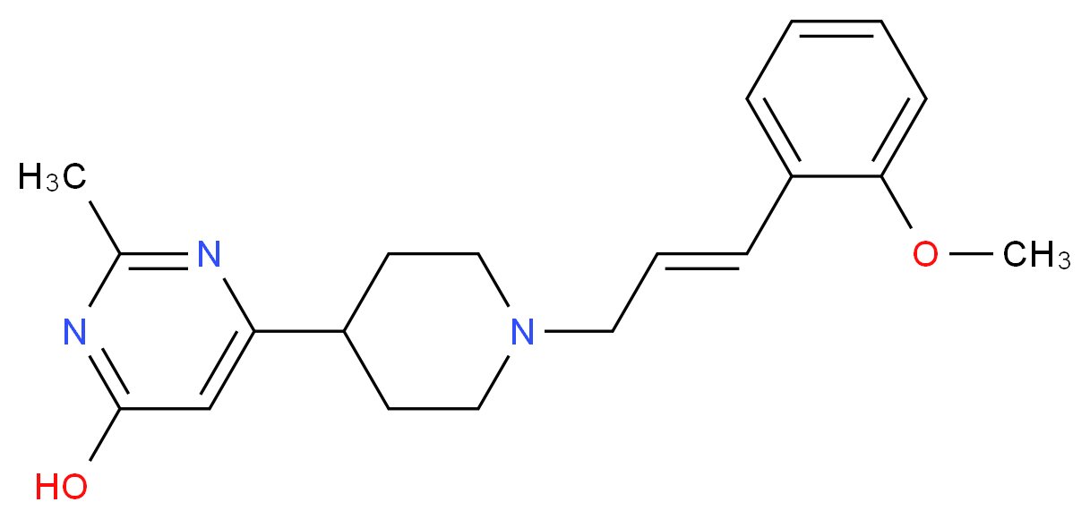 6-{1-[(2E)-3-(2-methoxyphenyl)-2-propen-1-yl]-4-piperidinyl}-2-methyl-4-pyrimidinol_分子结构_CAS_)