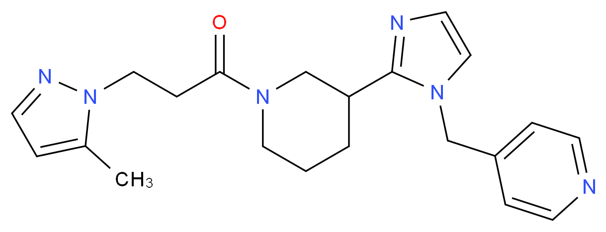 4-[(2-{1-[3-(5-methyl-1H-pyrazol-1-yl)propanoyl]piperidin-3-yl}-1H-imidazol-1-yl)methyl]pyridine_分子结构_CAS_)