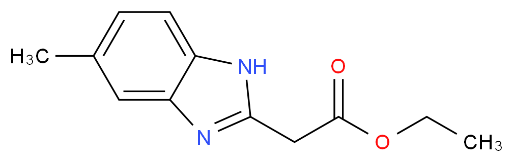 ethyl 2-(5-methyl-1H-1,3-benzodiazol-2-yl)acetate_分子结构_CAS_52335-18-9