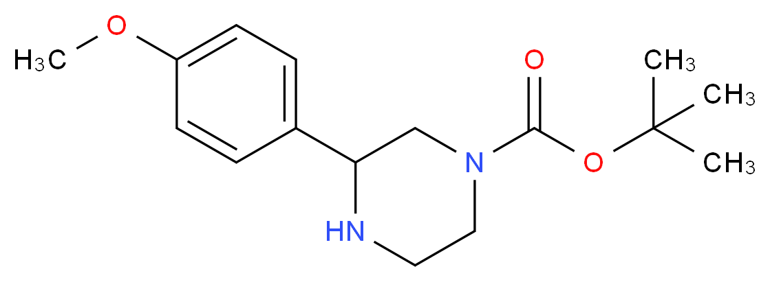 TERT-BUTYL 3-(4-METHOXYPHENYL)PIPERAZINE-1-CARBOXYLATE_分子结构_CAS_886768-17-8)